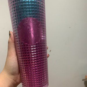 Starbucks Summer 2021 Pink & Teal Grid 24oz